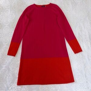 Magaschoni Cashmere Colorblock Retro Long Sleeve Sweater Dress Size Small